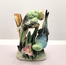 Vtg Enesco Parakeet Budgie Birds Figurine 5 1/2