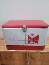Vintage Metal Budweiser Cooler Ice Box Galvanized Interior picture