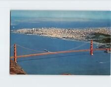 Postcard Aerial View Golden Gate Bridge San Francisco California USA picture