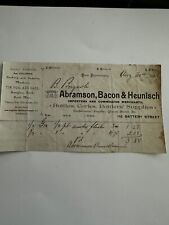 1886 Billhead  San Francisco CA A random Bacon & Heunisch Bottles, Pay In Gold picture