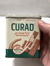 Vintage Curad plastic Bandages Tin, Large Economy Size, 1960's (Empty Tin Box) picture