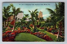 Miami FL-Florida, Vista, Bayfront Park, Antique, Vintage Souvenir Postcard picture