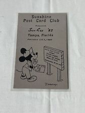 1985 Sunshine Post Card Club Tampa FL Florida Mickey Mouse Postcard 47/75 picture