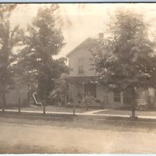 c1910s Street View of House & Doctor Miranda RPPC Woodwork Trim Real Photo A134 picture