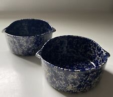 Vintage Bennington Potters Vermont #1641 Soup Bowl Blue Agate (2) picture