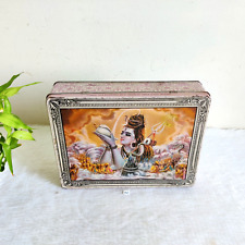 Vintage Lord Shiva Blowing Conch Graphics Confectionery Advertising Tin Box T263 picture