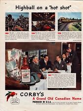 1947 Corby's Reserve Blended Whiskey Railroad Vintage Print Ad A36 picture