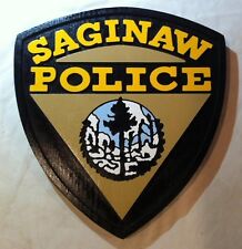 Police Saginaw 3D  routed carved wood Patch plaque Sign Custom picture