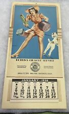 1938 GILMORE GASOLINE BOTKIN'S SERVICE SAN DIEGO CALIF Pin Up Calendar Sign Ad picture