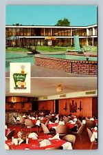 Beaumont TX, Holiday Inn, Pool Slide, Dining Room View, Texas Vintage Postcard picture