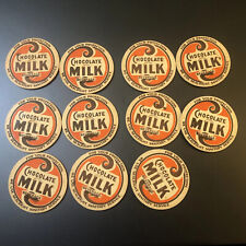 Chocolate Milk Bottle Cap Lot 11 Vtg 1930 1940’s Milk NOS Cardboard Orange Brown picture