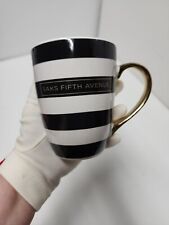 NYC Vintage Saks Fifth Avenue High End Coffee Mug Gold & Black  picture
