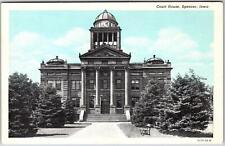 Spencer Iowa IA, Main Entrance of County Court House Building, Vintage Postcard picture
