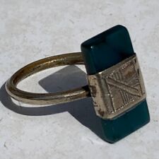 Rare Ancient Solid Silver Antique Ring Viking With Blue Stone Amazing Artifact picture