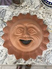 Mexican Folk Art Terrocotta Natural Pottery SUN FACE 15” picture