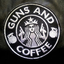 STARBUCKS TAD GUNS & COFFEE EMBROIDERED 3.5 inchHOOK PATCH picture