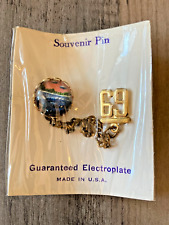 Vintage 1969 Niagara Falls Souvenir 2 Part Lapel Pin w/t Chain Sealed in Plastic picture