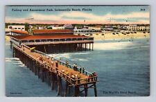 Jacksonville Beach FL-Florida, Fishing & Amusement Park, Vintage c1953 Postcard picture