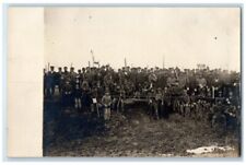 c1910's Hunters Huge Hunting Party Coyote Guns Posse View #3 RPPC Photo Postcard picture