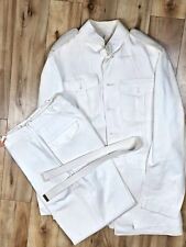 Vintage US Marine Corps White Dress Shirt + Pants + Belt picture