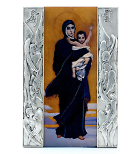St. Mary with Jesus  Icon. Orthodox Christian. Sanctified. Silver-Plated 10.7 in picture