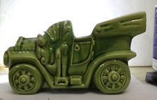 Vintage Porcelain Green BUCKINGHAM Ceramics Jalopy Car Truck TV Lamp Planter picture
