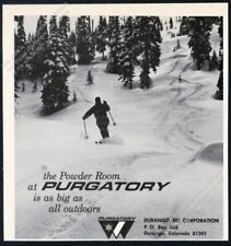 1967 Purgatory ski area Colorado skier skiing photo vintage travel print ad picture