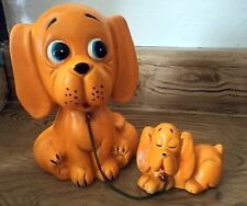  Porcelain Brown Dog Chain Family Mid Century Retro Kitsch picture