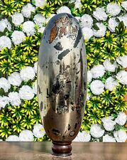 Huge 340MM Natural Gold Pyrite Stone With Golden Quartz Master Healer Lingam picture