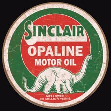 Sinclair Opaline Motor Oil Tin Metal Aluminum Sign Man Cave Garage Decor 12 Dia. picture