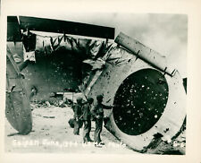 June 1944 WWII USMC  Marines  Saipan Photo at wrecked Japanese airplane picture
