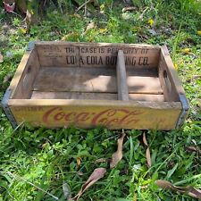 VINTAGE YELLOW COCA COLA WOOD CRATE MFGD 6 69, WOODSTOCK MFG CO, CHARLESTON, SC. picture