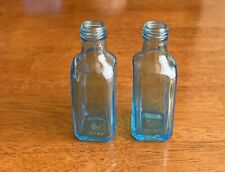 Pair 0f Vintage Light Blue Glass Bottles - Used picture