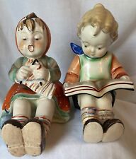 Vintage Pair Girl & Boy Figurines Made in Japan Souvenir Colorado Springs 1940's picture
