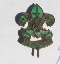 CIRCA 1911 BOY SCOUTS OF AMERICA FIRST CLASS SCOUT MASTER GREEN ENAMELED PIN picture
