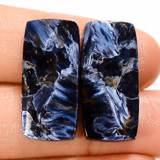 24.00Cts. Natural Chatoyant Pietersite Pair Cushion 24X11X4 MM Cabochon Gemstone picture