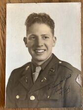 Rare VTG WW2 WW II US Army Military Tinted 5 X 7 Photo Portrait Curly Haired Gay picture