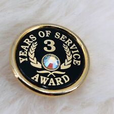Generic 3 Years Employee Service Award Lapel Pin w/ Crystal Gemstone picture