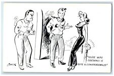 c1910's Hitting On Wife Humor Comic Conversation Unposted Vintage Postcard picture