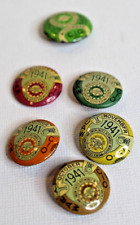Lot 6 Vintage UAW United Auto Workers 1937 and 1941 Pinbacks picture