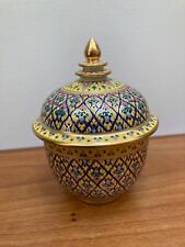 Beautiful Hand Painted Vintage Thai Benjarong Bowl w/ Lid picture