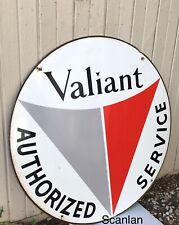 Vtg Antique Original Valiant Service Dealership Gas Oil Porcelain Sign picture