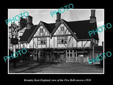 OLD LARGE HISTORIC PHOTO BROMLEY KENT ENGLAND THE FIVE BELLS TAVERN c1930 picture