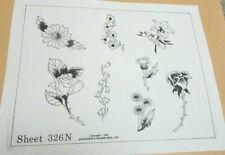 Vintage 1981 Spaulding & Rogers Tattoo Flash Sheet #326N Rose Flowers picture