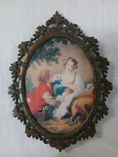 Vintage 1950s Italian Florentine Art No Glass 6.75” Metal Frame Made in Italy picture