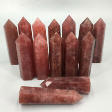 Wholesale 2.2lbs Natural Strawberry Quartz Obelisk Tower Point Crystal Healing picture