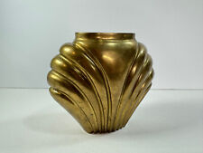 Vintage brass art deco style shell vase decor picture