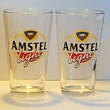 Lot of 2 Amstel Light  Beer Bar Pint Glass 5 7/8