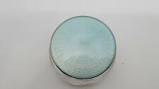 Antique Sterling Silver Guilloche Enamel and Cut Glass Powder Jar picture