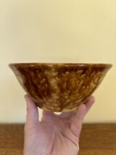 Antique Rockingham Bennington Yellowware  Brown Glazed Pottery Bowl picture